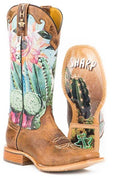 Tin Haul Ladies Boots - Cactilicious With Looking Sharp Sole