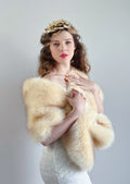 Sissily Designs Champagne Bridal Fur Shawl (Lilian Cha03)